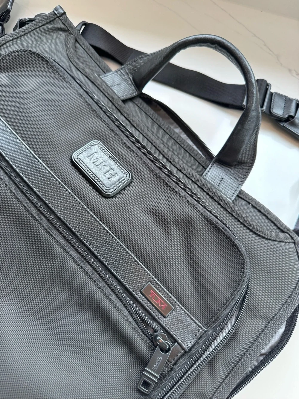 Tumi Black Nylon Laptop Briefcase with Adjustable Strap